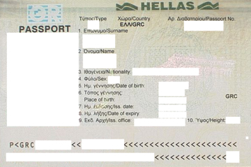 Подтверждение легального проживания приглашающего лица (вид на жительство, паспорт) для предпринимателей на визу в Грецию