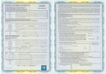 При­гла­ше­ние в чехию, за­ве­рен­ное по­ли­ци­ей по де­лам ино­стран­цев чр, или но­та­ри­аль­но (в оригинале) для взрослых на визу в Чехию