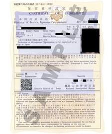 Сертификат (certificate of eligibility) для несовершеннолетних на визу в Японию